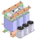 Three-phase sinusoidal filter, motor filter