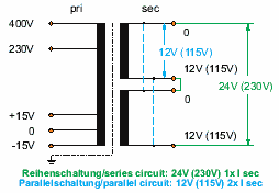 Control transformers series circuit